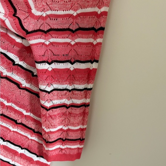 Northern Reflections Women’s Pink and Black Striped Cardigan Sweater Size XL - Picture 4 of 6